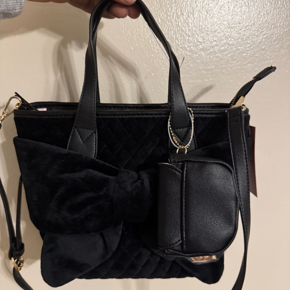 Juicy Couture Black Liquorice Tied With A Bow Mini Tote Bag